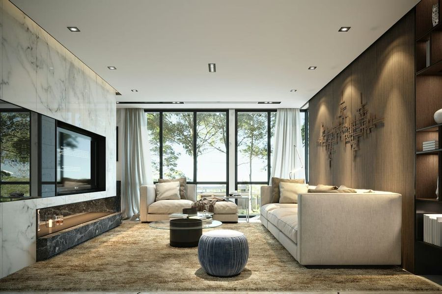 Bright, modern living room in a landed home