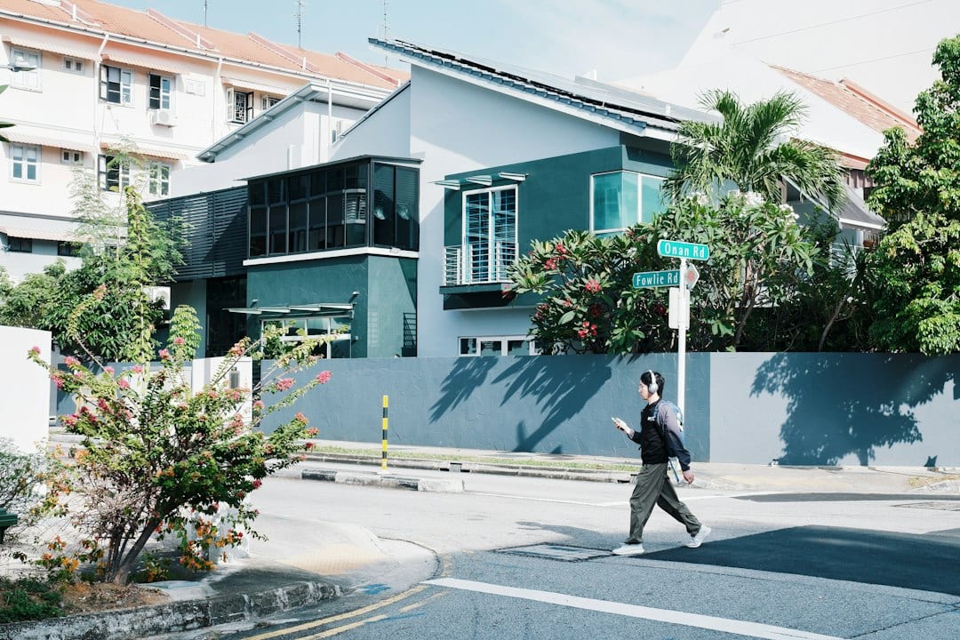 Wide street view of District 15 landed homes